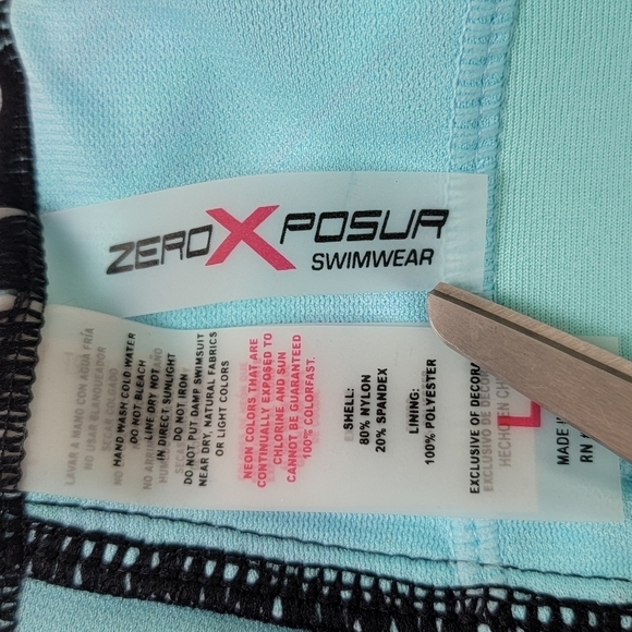 ZeroXposur Sun Smart Multi Color Print UPF 30+ Tankini Swim Top Sz L NEW - Picture 12 of 15